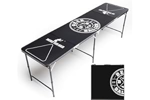 BEERBALLER® Allblack Table Beer Pong | Structure Noire & Surface Anti-Rayures | Beer Pong Table Pliante avec Porte-balles & 6 balles de Beer Pong | Jeu à Boire | Tables de Beer Pong