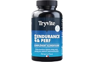 Formule Endurance Homme – Pour Circulation Sanguine – Testo, Vigueur, Énergie – Shilajit, Maca, Ginseng, Arginine, Zinc – TRYVITE ENDURANCE & PERF – 60 Gélules