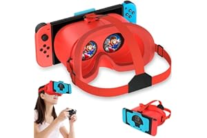 LXFEIFANTECH Upgraded VR Headset for Nintendo Switch & Switch OLED Model, Switch VR Glasses with Adjustable HD Lenses and Comfortable Head Strap, Labo VR Kit 3D Goggles for Switch Accessories (Orange&Blue)