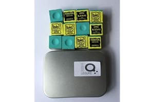 IQ LEISURE Triangle World famous snooker pool chalk ,12 cubes , in handy iqleisure gift storage tin