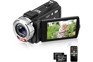 ORDRO Kamera wideo Full HD 1080P 30 kl./s 30 MP IR noktowizor kamera do vlogowania do YouTube 3,0-calowy ekran LCD 16-krotny zoom kamera pilot zdalnego sterowania z 2 bateriami