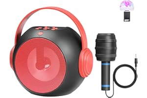TaoAcc Altavoz Karaoke Bluetooth para Niños, con Micrófono y Luz Disco, 4 Efectos Cambiador Voz,Regalos para Infantil, Christmas Fiesta Cumpleaños KTV Navidad,Compatible con Android/iOS PC, AUX