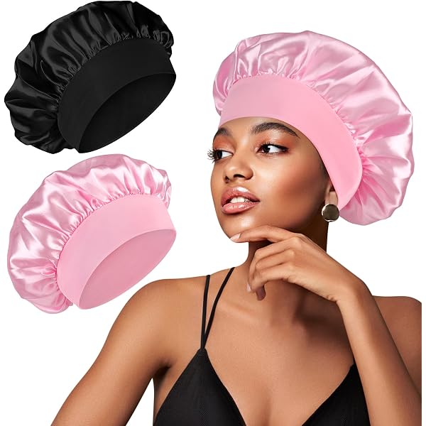 Cuffia Seta Per Capelli Ricci - Bonnet Notte In Raso Con Fascia Trucco, Morbida E Comfortevole