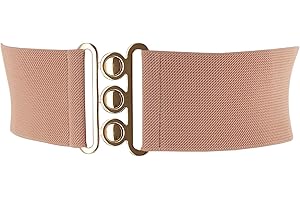 FASHIONGEN - Ceinture femme élastique, ceinture large à boucle 3 boutons, style vintage, GLORIA Fabriqué en France