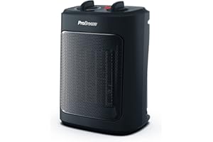 Pro Breeze 2000W Mini Keramik Heizlüfter mit Kaltstufe und drei Leistungsstufen - für Betrieb im Büro, Wohnzimmer, Schlafzimmer oder Terasse - Schwarz