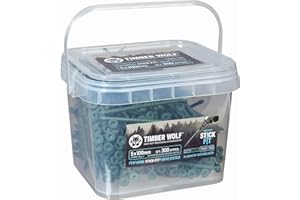 TIMBER WOLF Wolf - Tornillos para madera (5 x 100 mm, 300 unidades), color verde