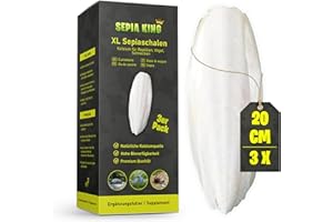 Sepia King - XL Sepiaschalen für Schildkröten, Vögel, Schnecken - Extra Dicke, große Sepia Schalen, Futter und natürliches Kalzium - Wellensittich Spielzeug, Terrarium Zubehör - 100% Natürlich