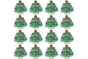 Amosfun Christmas LED Flashing Brooch Pin Holiday Xmas Tree Bell Badge Brooch for Children Party Favors 25Pcs