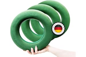 ELES VIDA Corona de Espuma Floral Redonda – 3 Piezas de 25 cm – Espuma húmeda para arreglos Florales, Anillo de Espuma para composiciones, Esponja para Manualidades para Fiestas, Coronas, Regalos