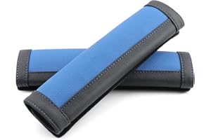 COFIT Almohadilla Cinturon Coche Protector Seguridad Microfibra Antiescape Silla Cubre Cinturón Cómoda, 2 Piezas, Azul