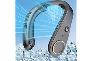 Kouric Ventilatore da Collo Silenzioso, Ventilatore Portatile Collo Potente con 5 Velocità, Ventilatore USB Portatile Ricaricabile 5500mAh, Mini Ventilatore Portable Neck Fan per Viaggi Sport