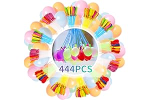 Foydream Wasserbomben Selbstschließend, 444 Stück Bunt Wasserballons Wiederverwendbare Wasserbomben mit Wasserhahn Anschluss 60 Sekunden Schnellfüller für Strände Poolparty