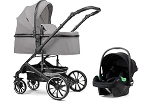 PIXINI Kinderwagen Kalani Kinderwagen Set 3in1 grau