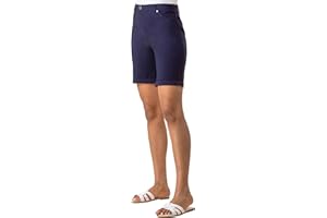 Roman Originals Stretch Shorts for Women UK Ladies Turned Hem Cut Off Bengaline Mom Boyfriend Boy Denim Casual Cropped Pants Chino Capri Slim Fit Turn Up Summer Crops Mother