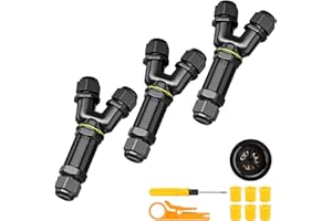 LALATOK 3 pezzi Connettore per Cavi Impermeabile IP68, a Forma di Y, Scatola di Giunzione Impermeabile, Connettore per Cavo Esterno 3 Poli, per Diametro Cavo Ø4-14 mm