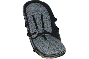 Jillyraff Grey Dinosaur Design Padded Seat Liner Designed to fit iCandy Peach Pushchairs
