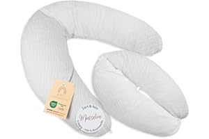 ‎BABY'S STILLKISSEN Baby's Stillkissen XXL - 190cm Schwangerschaftskissen mit Bezug - Geprüftes Schwangerschaft Kissen für Baby & Erwachsene - Kuscheliges Stillkissen Seitenschläferkissen & Lagerungskissen Erwachsene