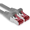 1aTTack.de - 1x 5m CAT6 patch cable S/FTP PIMF shielding CAT.6 RJ45 network cable Ethernet cable DSL LAN router switch modem patch panel - gray - 1 piece