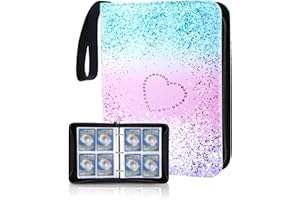 SCBOY Album Na Karty kolekcjonerski Album Na Karty Z Zamkiem Błyskawicznym Mieści 400 Kart 50 Stron Kompatybilny Z Różnymi Kartami Prezent Dla Dzieci (Różowy)