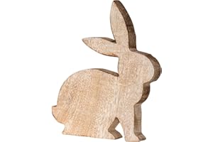 ‎LEVANDEO levandeo Hase H20cm Mangoholz Holz Osterhase Osterdeko Dekoaufsteller Deko Figur Frühling Ostern Tischdeko Aufsteller