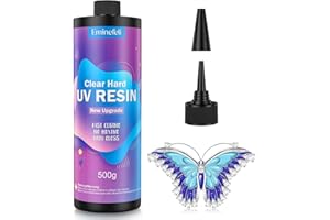 EMINEFELI UV Harz 500g, Upgrade Kristallklar UV-Epoxidharz Harter Kleber, Ultraviolett Solar Schnellhärtende Epoxidharzkleber für Schmuckherstellung, DIY-Basteldekoration, Kunst, Gießen und Beschichtung
