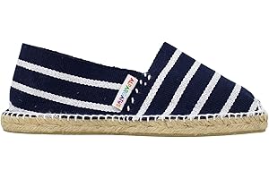 ALPARGATUS PASOS ARTESANALES HECHO A MANO MADE IN SPAIN Espadrille Plate Rayures 48 Bleu Blanc Femme