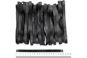 GUANGYUAN 20 * 1cm Heavy Duty Rubber Bands 20 Pcs Large Black Thick Elastic Rubber Bands Trash Can Band Rope Strong Durable Wide Wrapping Bands for Industrial Home Office School File Folders Garbage Can