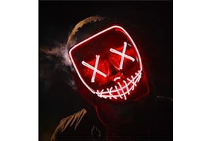 FASCHINFEVER LED Purge Maske - Kostümmaske steuerbar für Halloween, Fasching & Karneval als Kostüm für Herren & Damen (Farbauswahl)