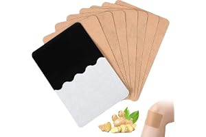 ITCGOB Förpackning med 20 ingefäraplåster mot smärta – värmeplåster för rygg, nacke och knä – smärtplåster med örtextrakt – 8 x 12 cm självhäftande och andningsbart icke-vävt tyg