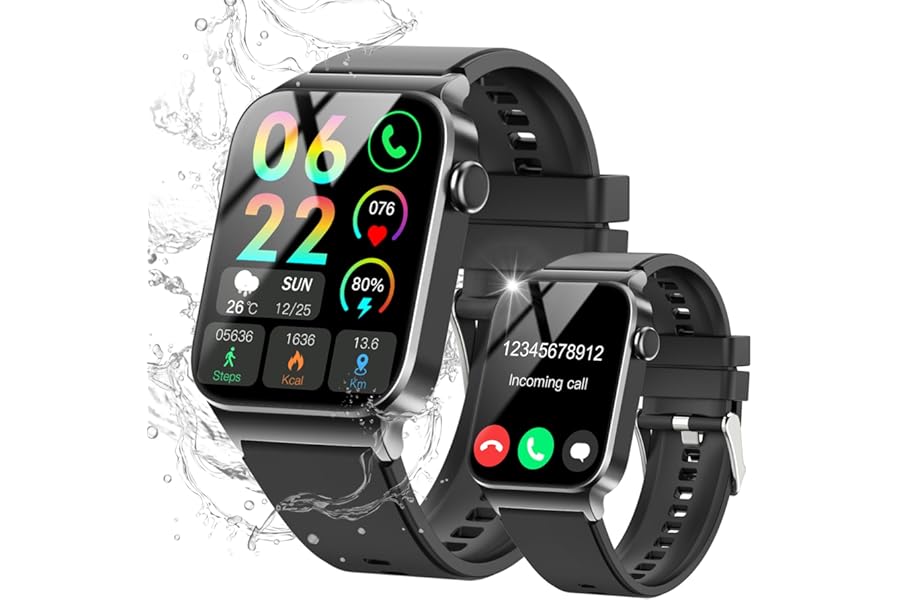 STECEi Smartwatch for Men and Women Answer/Make Calls, 1.85 Inches Smartwatch with 113 Sports IP68 Waterproof Sports Smart Watch with Pedometer/Sleep/Heart Rate Monitor, Fitness Watch Black4.6 out of 5 stars125€16.99