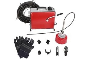 KingSaid Elektrische Rohrreinigungsmaschine 500W Abflussreiniger Spirale 220V Rohrreiniger Kanalreinigungsmaschine geeignet für Ø20-200 mm Rohrleitungen mit Ø10mm 16mm Spiralen