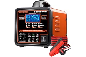 GEARLASSO 12V 24V Car Battery Charger Heavy Duty, 0-15A Automatic Battery Maintainer with Auto Shutoffs, Repair and Winter Mode, Smart Trickle Charger for Car Truck Motorcycle RV AGM Deep Cycle