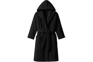 Dorian Home - Accappatoio Uomo e Donna in Spugna con Cappuccio, Tasche, Cintura a Passanti e Gancio in Cotone 100% di Alta Qualità, Durevole e Resistente, Morbido, Assorbente e Lavabile in Lavatrice