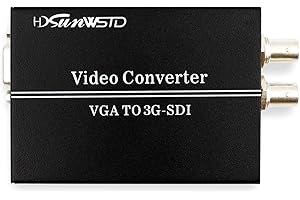HDSUNWSTD 1 Port VGA to 2 Ports SDI (SD-SDI/HD-SDI/3G-SDI) Audio Converter for Broadcast Room, Non-Linear Editing, CCTV Security