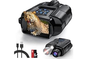 TKWSER Jumelles Vision Nocturne,4K Vision Nocturne Infrarouge de 600M et 5000mAh Rechargeable, 8X Zoom Numérique, Lunette Vision Nocturne de pour Chasse Camping Exploration avec Carte TF 32G