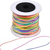 Mikihat Coloured Cord for Bracelets, 100 m Beading Cords, Coloured Thread for DIY Used for Bracelets, DIY, Necklace, Crafts a