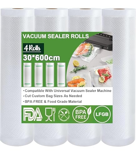 Rotoli Per Sottovuoto Alimenti - 2x30cmx6m, Goffrati, Senza BPA, Made In Italy - Foto 5