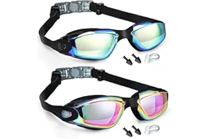 KCDMBUE Swim Goggles - 2 Pack Swimming Goggles Anti Fog No Leaking For Adult Women Men