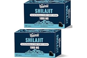 VEENUULE Shilajit Tablets 30,000 mg, 100% Pure Himalayan Shilajit (1000 mg Per Serving), Rich in Fulvic Acid & 85+ Trace Minerals, Shilajit Resin Supplement for Energy & Immune Health (120 Tablets)