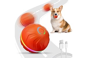 BXIHUR Interactive Dog Toys, New Electric Dog Toy, Automatic Moving Dog Toy, Dust And Waterproof Ip 54, Rechargeable, Suitability Puppy/Small/Medium/Large Dogs（Orange）