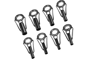 PATIKIL 3-6mm Tube Dia Pêche Canne Embouts Réparation Trousse, 8 pcs INOX Acier Cercle Guide pour Eau Salée Eau Douce Pêche, Noir