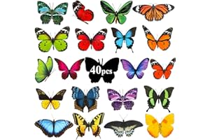 BFACCIA FACCIA 40pcs Adesivi Finestra Farfalla 3D Murali Decalcomanie per Prevenire Decorazioni per Finestre Verande Parete Frigorifero Non Adesivo in Vinile Fai da Te (Style 1)