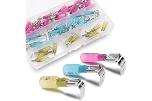 YIXISI 60 Pièces Connecteurs de Fil thermorétractable Kit, Cosses Electriques à Sertir Thermorétractables, Connecteurs à Sertir Isolés, Piggyback Connecteur, 22-10 AWG