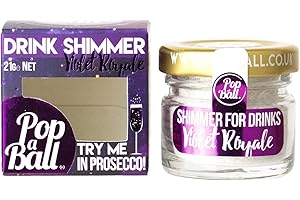 Popaball Drink Shimmer Violet Royale Blackcurrant Flavour | 1 x 21 Grams | Prosecco, Gin, Mocktail & Cocktail Making Gifts | Gift Set Ideas for Her, Hampers & Hen Parties