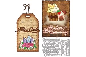 ‎GLOBLELAND GLOBLELAND Deutsche Geburtstagsgrüße, Stanzformen Für Kartenherstellung, Sprüche, Deutsche Metallstanzformen, Stanzformen, Vorlage, DIY, Scrapbooking, Prägung, Papier, Album, Basteln, Dekor
