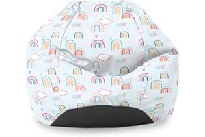 rucomfy Beanbags Rainbow Sky Kids Classic Bean Bag. Comfortable Home & Bed Room Chair. Durable & Machine Washable - 65 x 85cm (Beanbag Only)