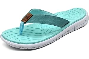 KuaiLu Womens Casual Flip Flops Yoga Mat Comfortable Cushion Arch Support Walking Thong Sandals Lightweight Non-Slip Summer Beach Slippers