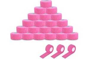 EZ TATTOO Cubierta de Agarre - 24 Piezas (2.5cmx4.5m) Cinta Cohesiva Desechable Adhesiva para Deportivo y Accesorios de Tatuaje (Rosa)