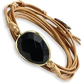 Flongo Naturstein Armband Mit Zirkonia Kreuz – Wickelarmband Für Männer & Frauen, Reiki Healing Schmuck