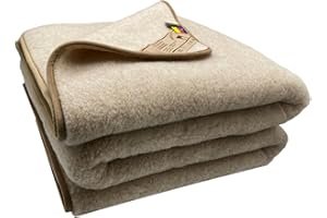 ‎ALPENWOLLE Wolldecke Lama Alpaca 20% Alpaca Wolle 80% Merino Wolle, Schurwolldecke (140x200)